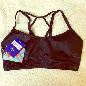 NEW Joy Lab Medium Black Strappy Back Sports Bra